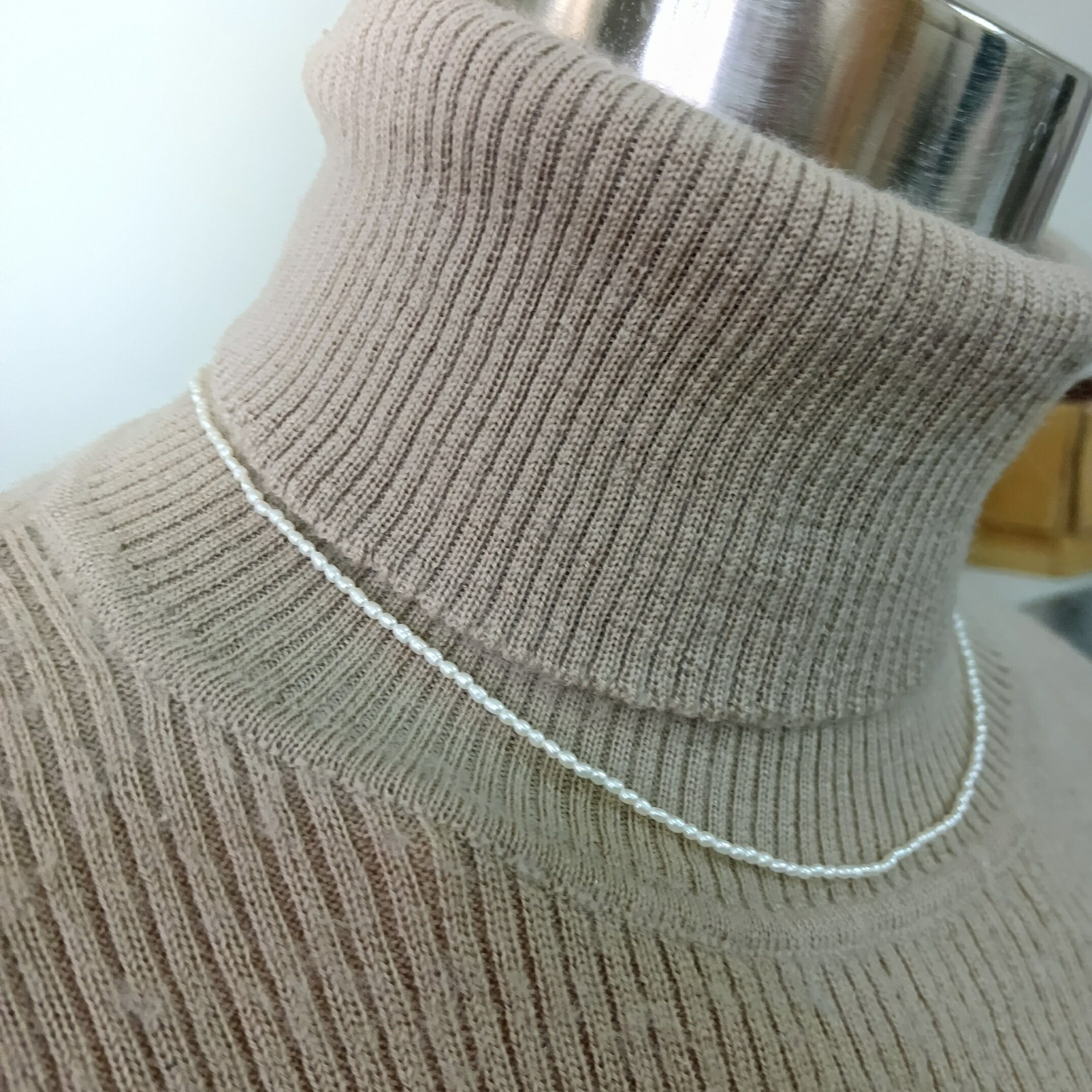 [XA005]【完成品】アウラオリジナル 極細淡水パールネックレス【完成品】[RPT]