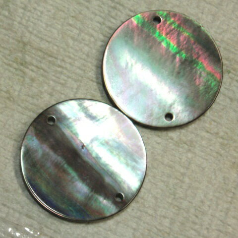 [HC002]蝶貝 黒 2穴 丸20mm 2ケ(LB18933-20)[RPT]