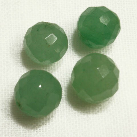 Venetian Beads - [HA109]天然石ビーズ　アヴェンチュリン　ラウンドカット10mm(64面カット)　4ケ