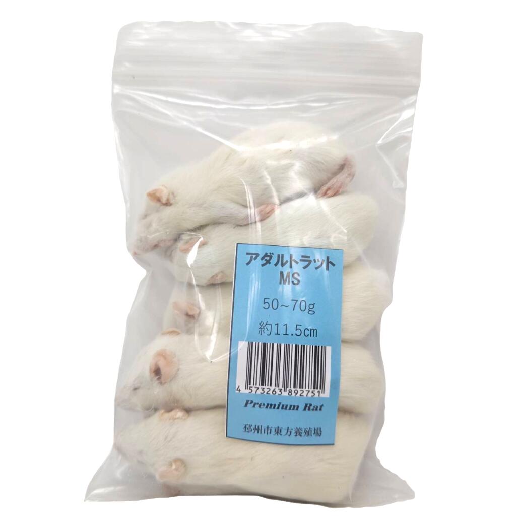 邑楽ファーム 冷凍プレミアムラット アダルトMS 50~70g 5匹入り 爬虫類 両生類