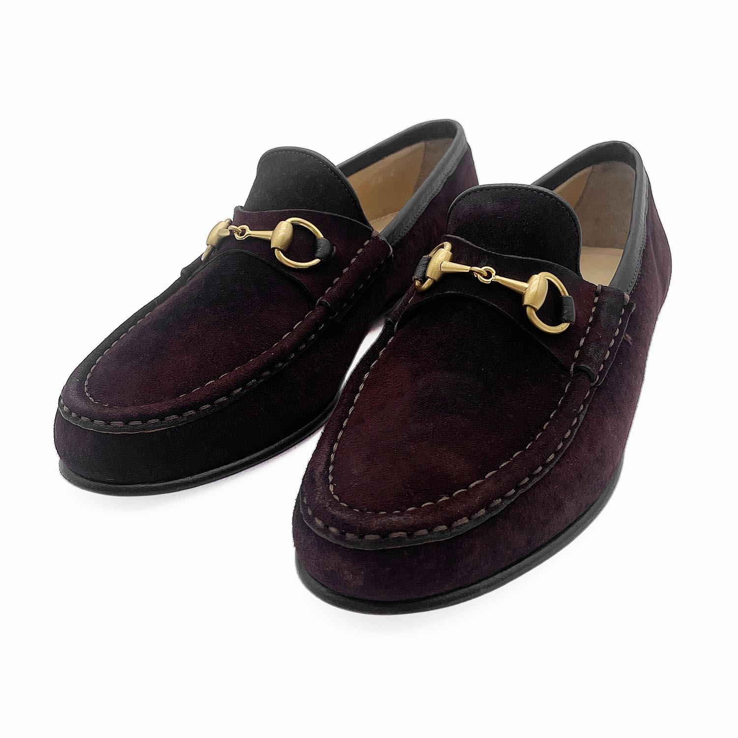 未使用グッチホースビットローファー スエード　黒×金　35　22cm GUCCI グッチ ローファー 24 5cm スエード ホースビット ブラック