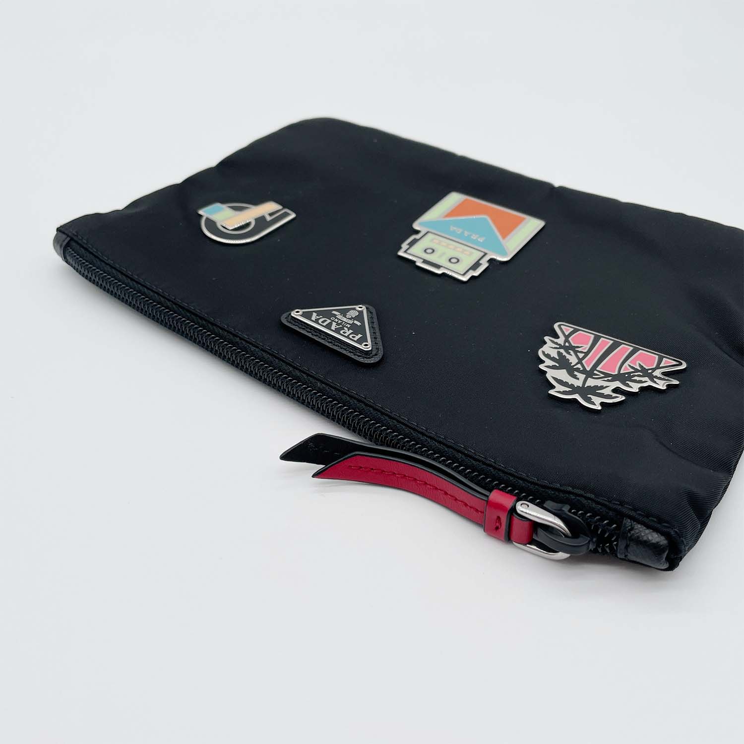 PRADA プラダロボット ナイロンポーチ クラッチバッグ トライアングルロゴ 三角プレート 小物ケース KA-057 【中古】