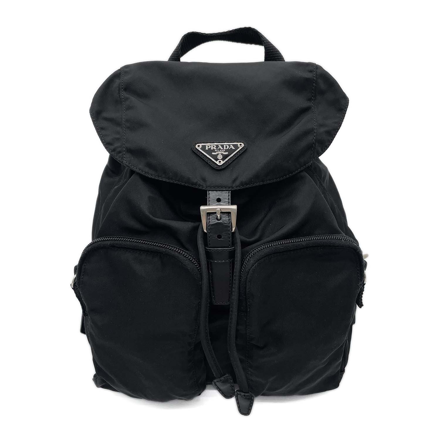 PRADA プラダ ナイロン リュック バックパック トライアングル ロゴ 三角プレート テスート ポコノ KB-004 【中古】