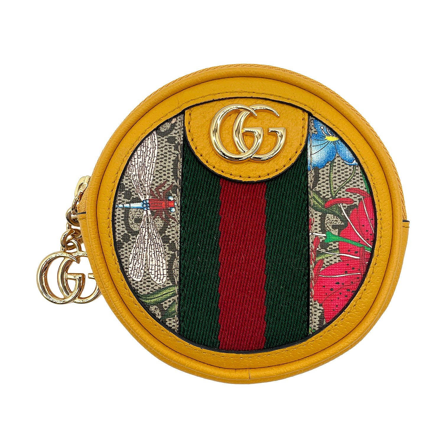 GUCCI - GUCCI グッチ コインケース オフィディア GGフローラル 小銭入れ ラウンド 574840 花柄 KA-001 【中古】