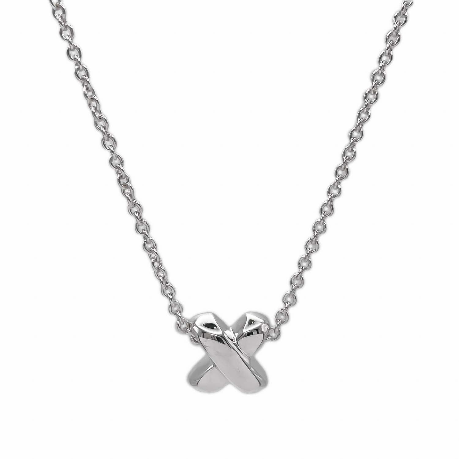 Tiffany&Co. ティファニー ネックレス グラフィティ キス ミニ クロス ペンダント SV925 新品仕上済 KA-013 【中古】