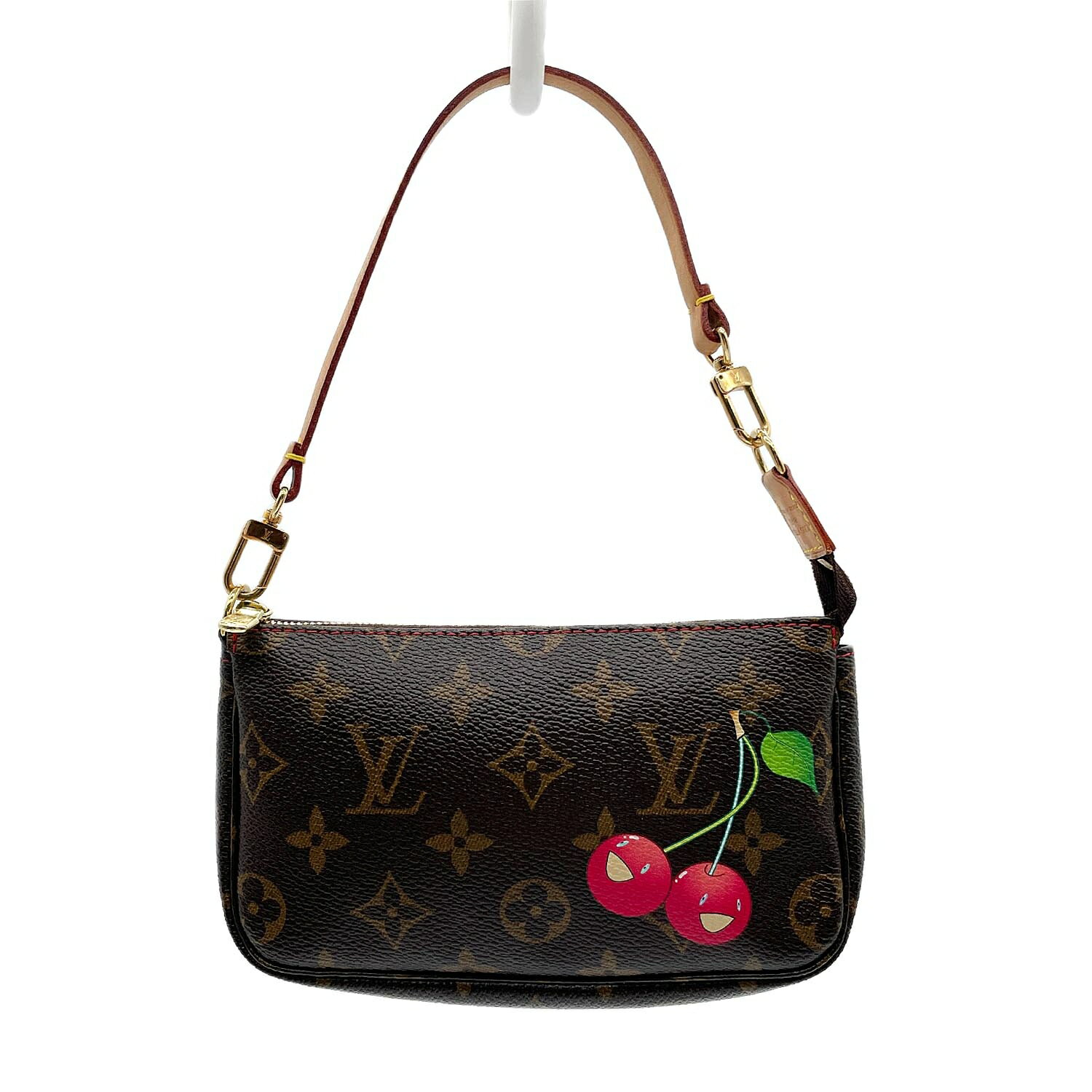 【エントリーでポイント10倍】 LOUIS VUITTON ルイ ヴィトン モノグラムチェリー ポシェットアクセソワール M95008 ハンド バッグ 村上隆 KB-012 【中古】(4)