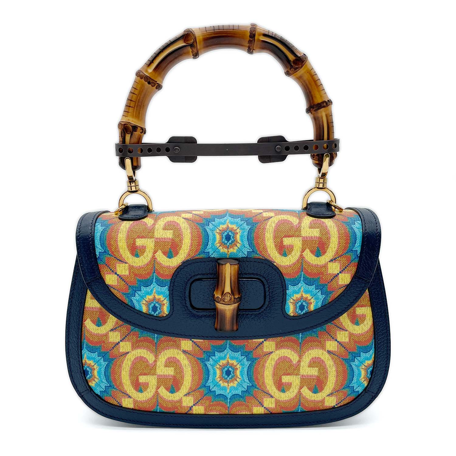 楽天市場】グッチ バンブー ハンドバッグ（カラーブルー）の通販