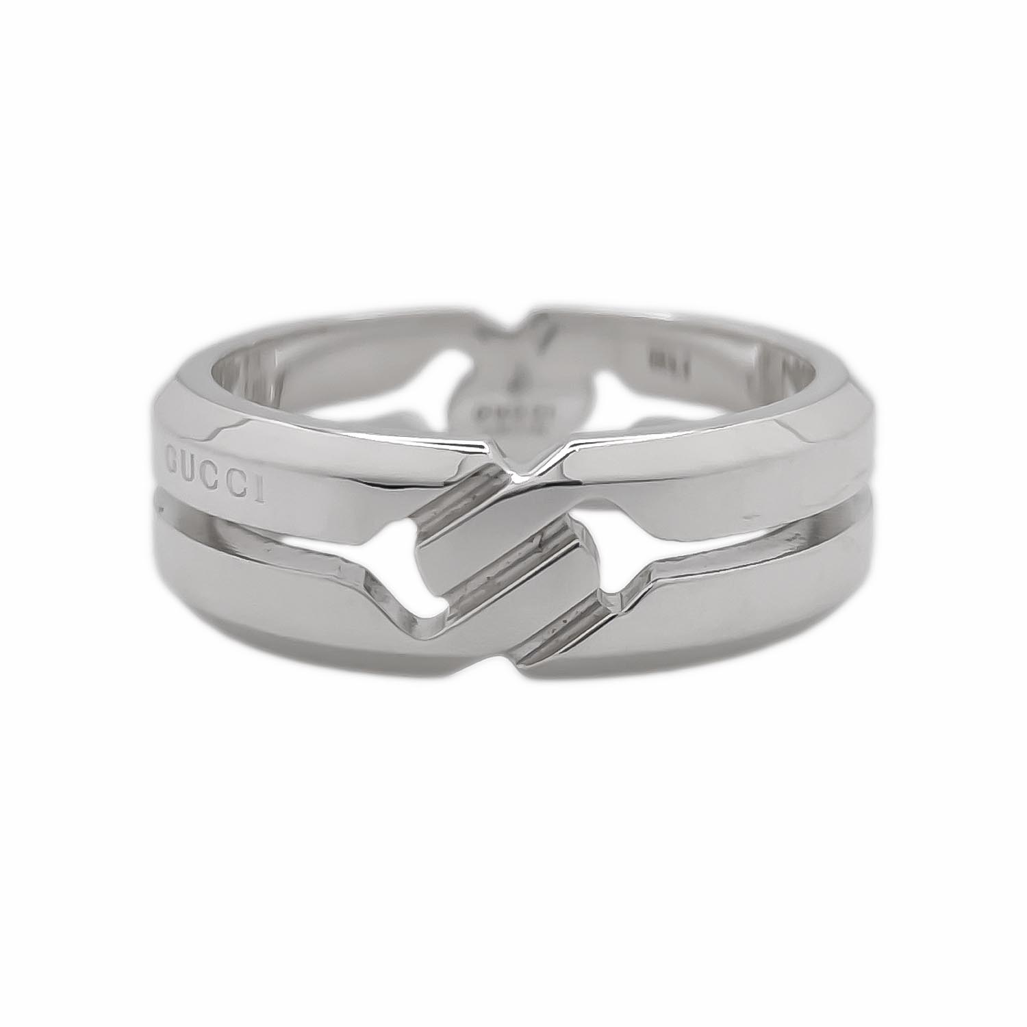 GUCCI グッチ 17.5号 リング 指輪 インターロッキング SV925 ロゴ 新品仕上済 KA-056 【中古】