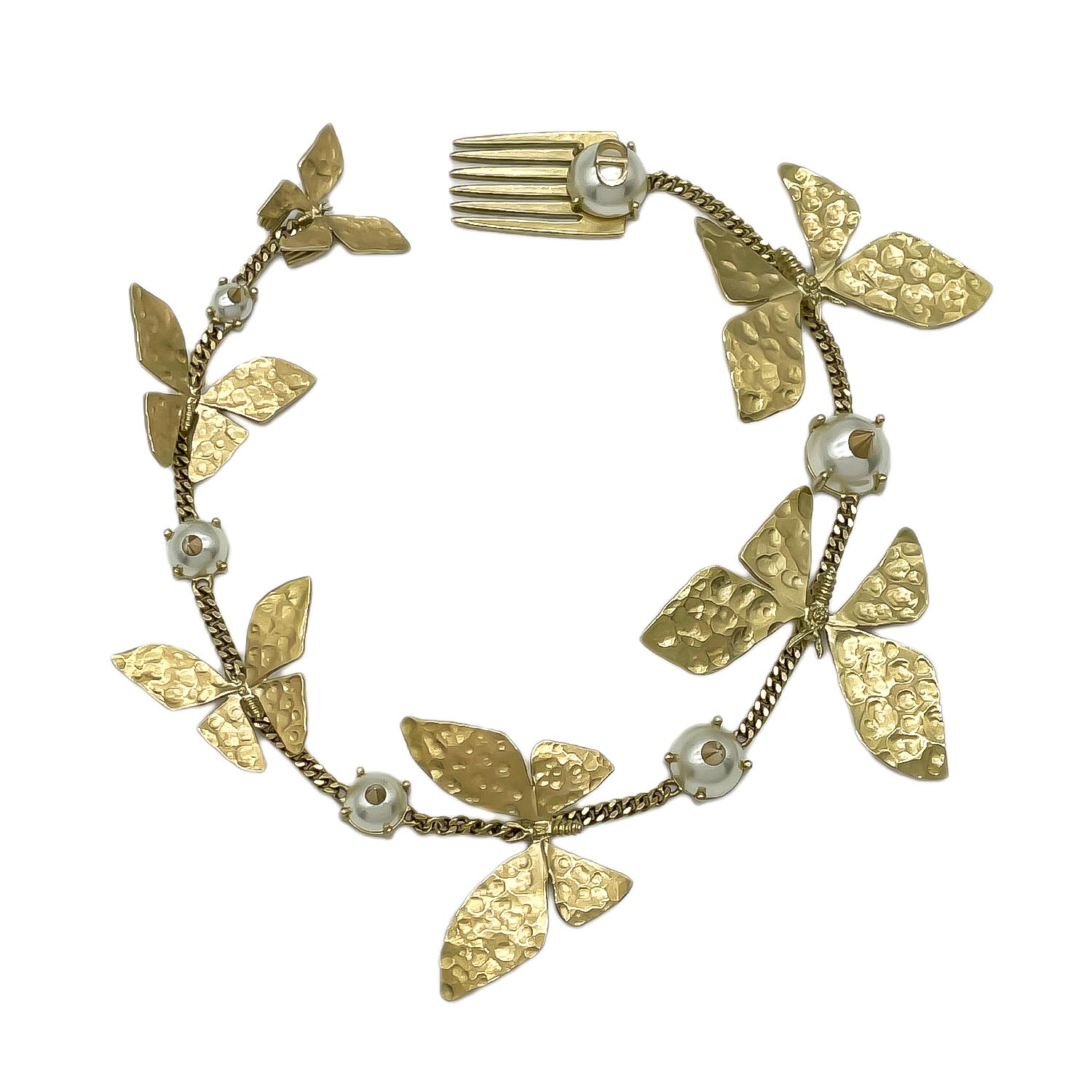 Dior ディオール バタフライ パール ヘッドドレス SEA GARDEN ヘアアクセサリー 【中古】