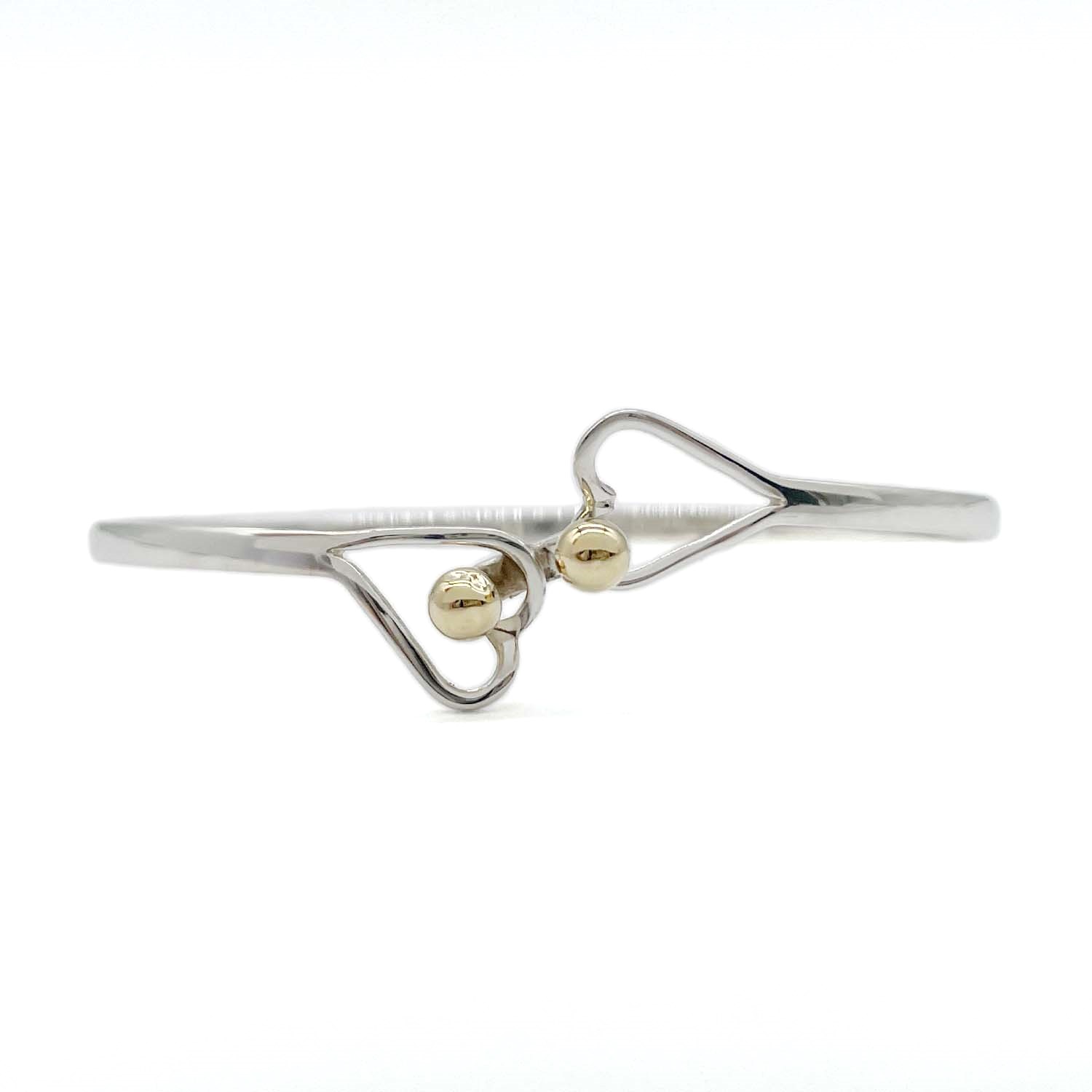 Silver - Tiffany&Co. ティファニー 16.5cm バングル ブレスレット フック＆アイ ダブルハート ヴィンテージ SV925 新品仕上済 【中古】