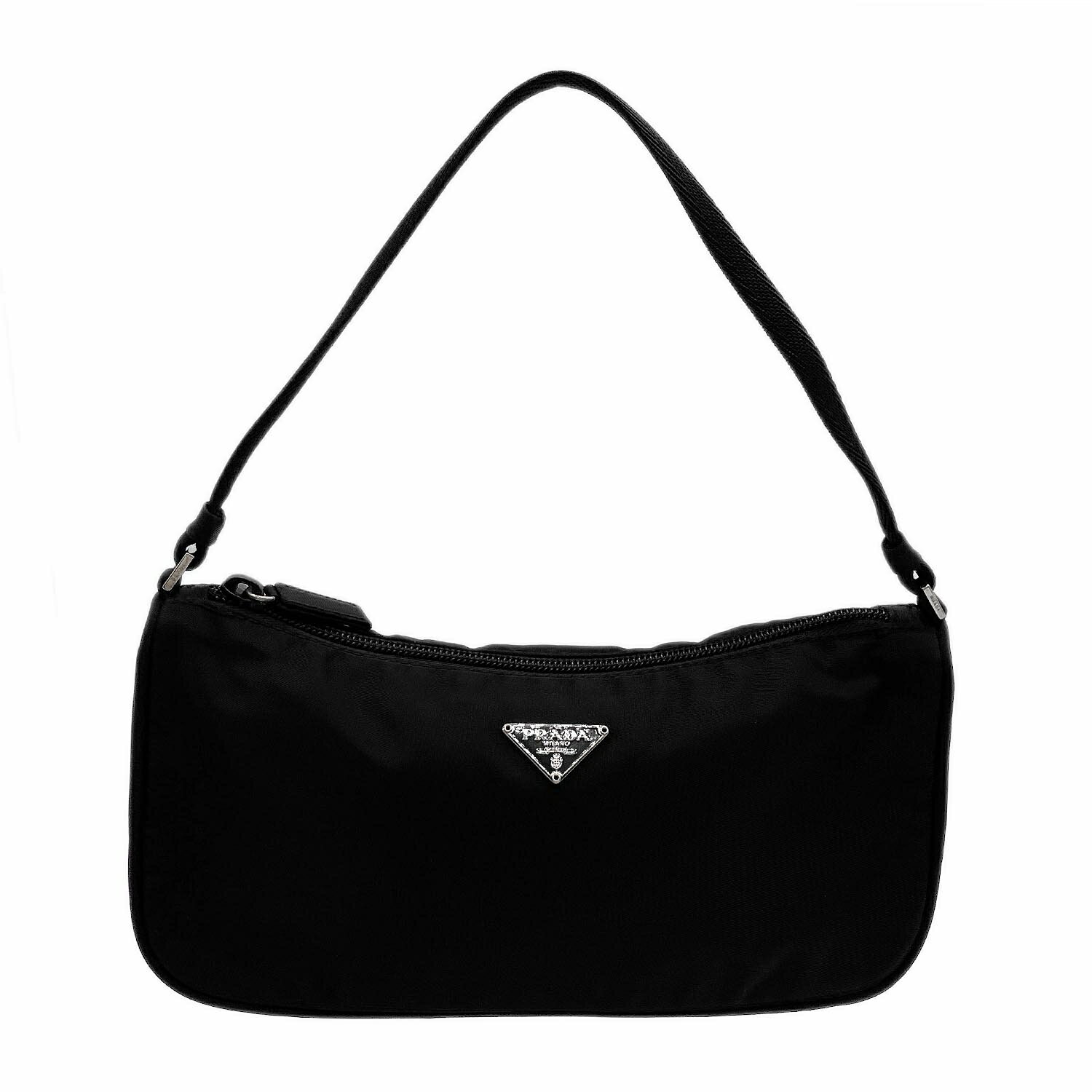 PRADA - PRADA プラダ ミニハンドバッグ 三角プレート トライアングルロゴ ケース ナイロン テスート ポコノ 【中古】