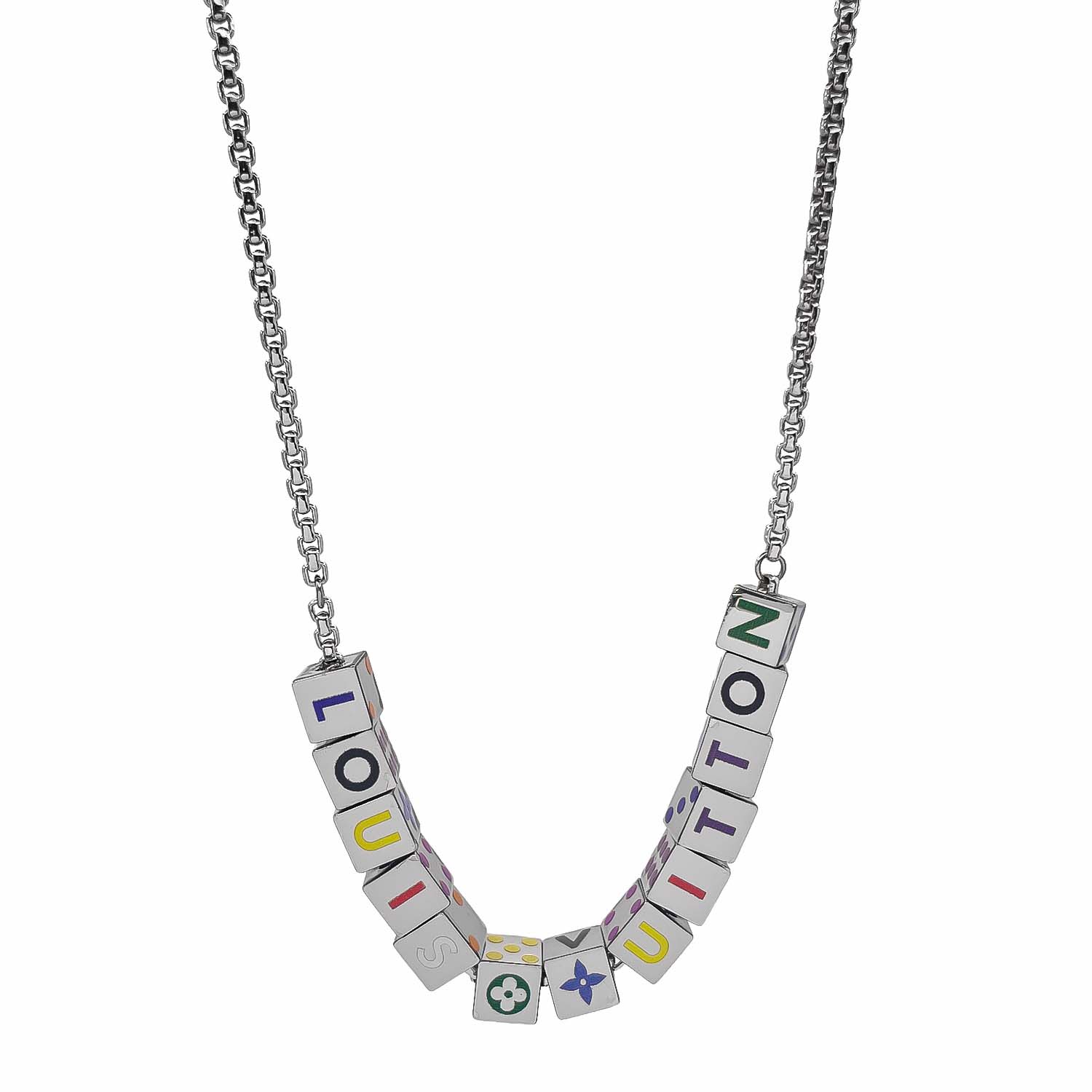 Rakuten - LOUIS VUITTON ヴィトン ネックレス コリエ・LVプレイイット ダイス ロゴ チェーン M68873 【中古】