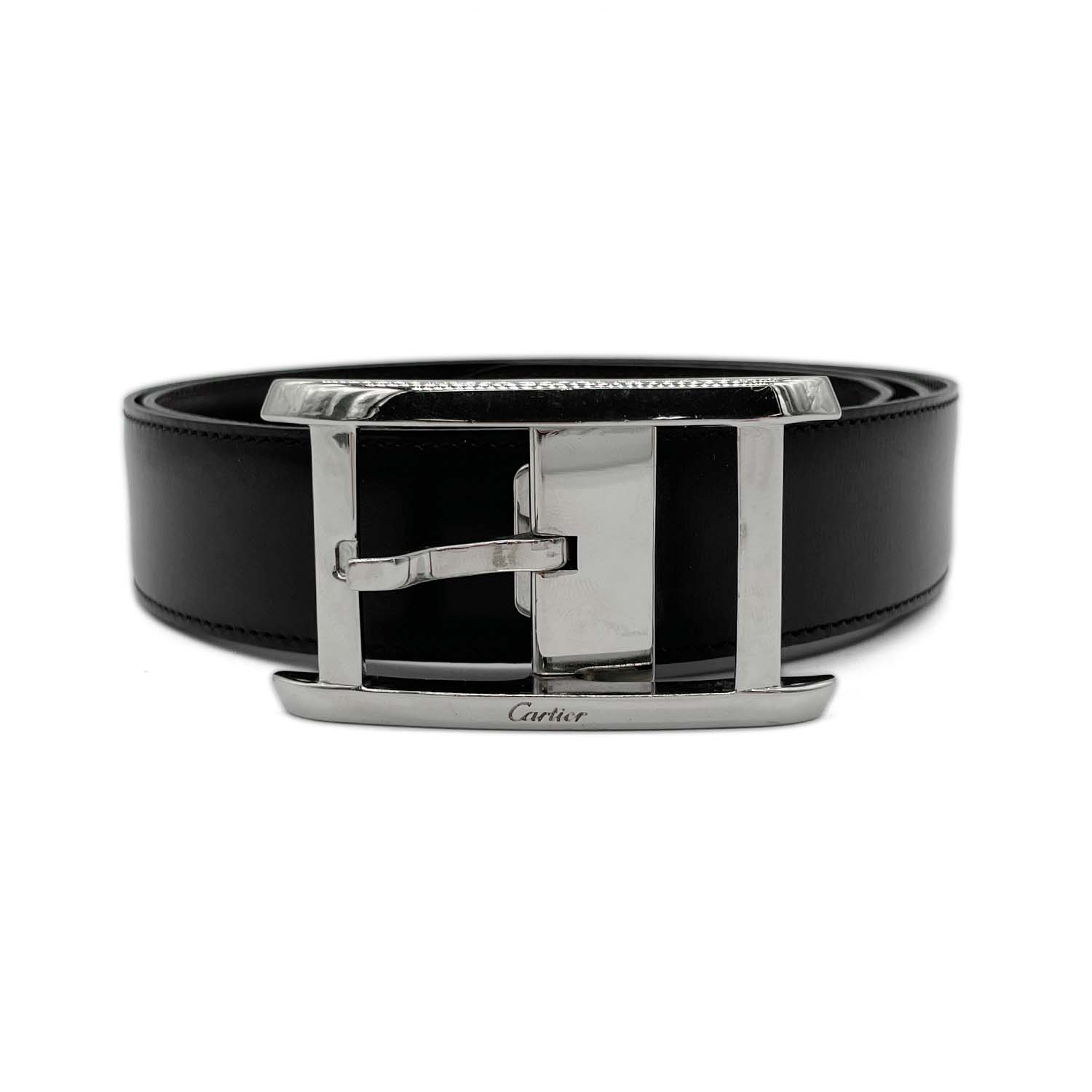 CARTIER - Cartier カルティエ 85cm タンク Tank de Cartier レザー ベルト バックル 【中古】