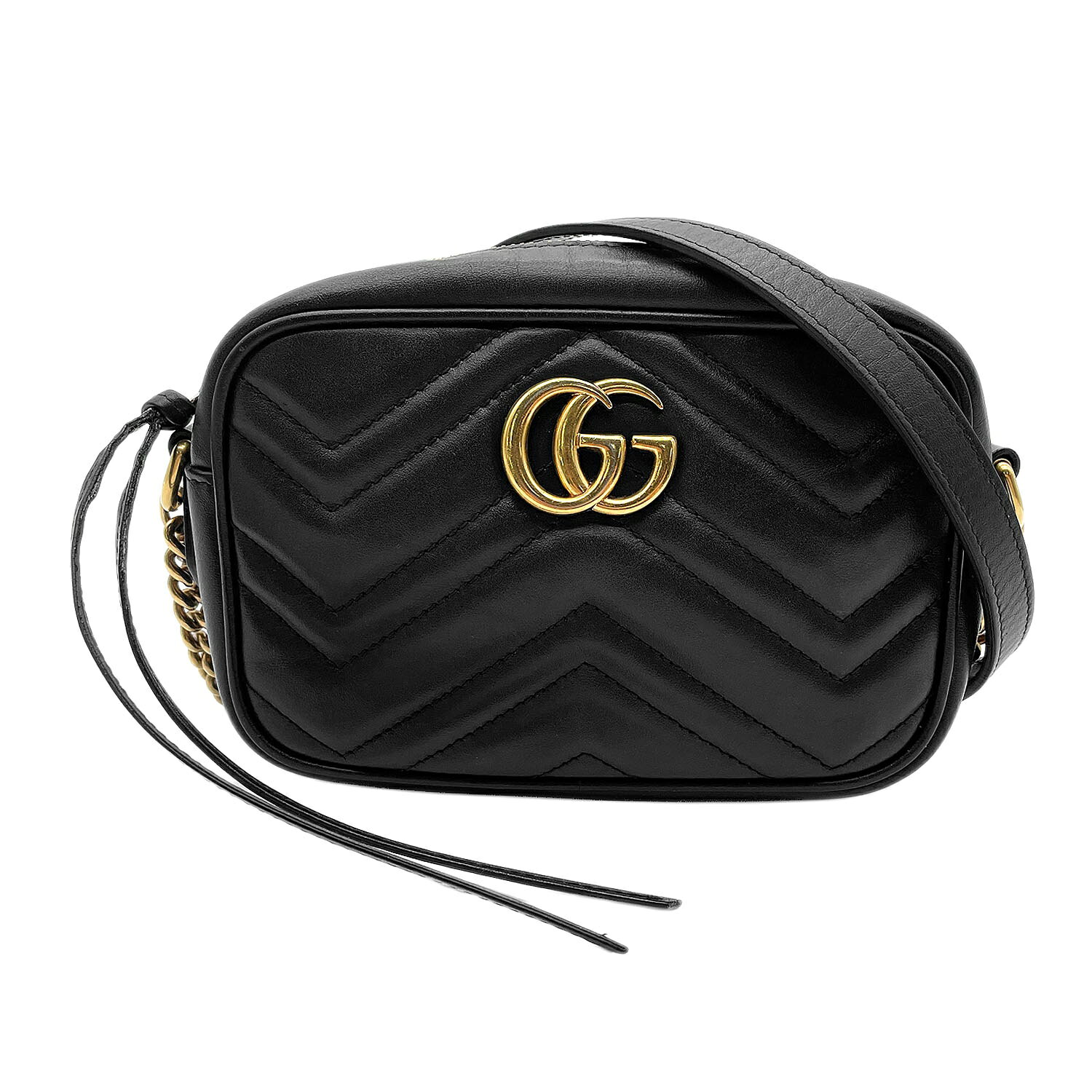GUCCI - GUCCI グッチ GG マーモント キルティング チェーン ショルダーバッグ 448065 【中古】