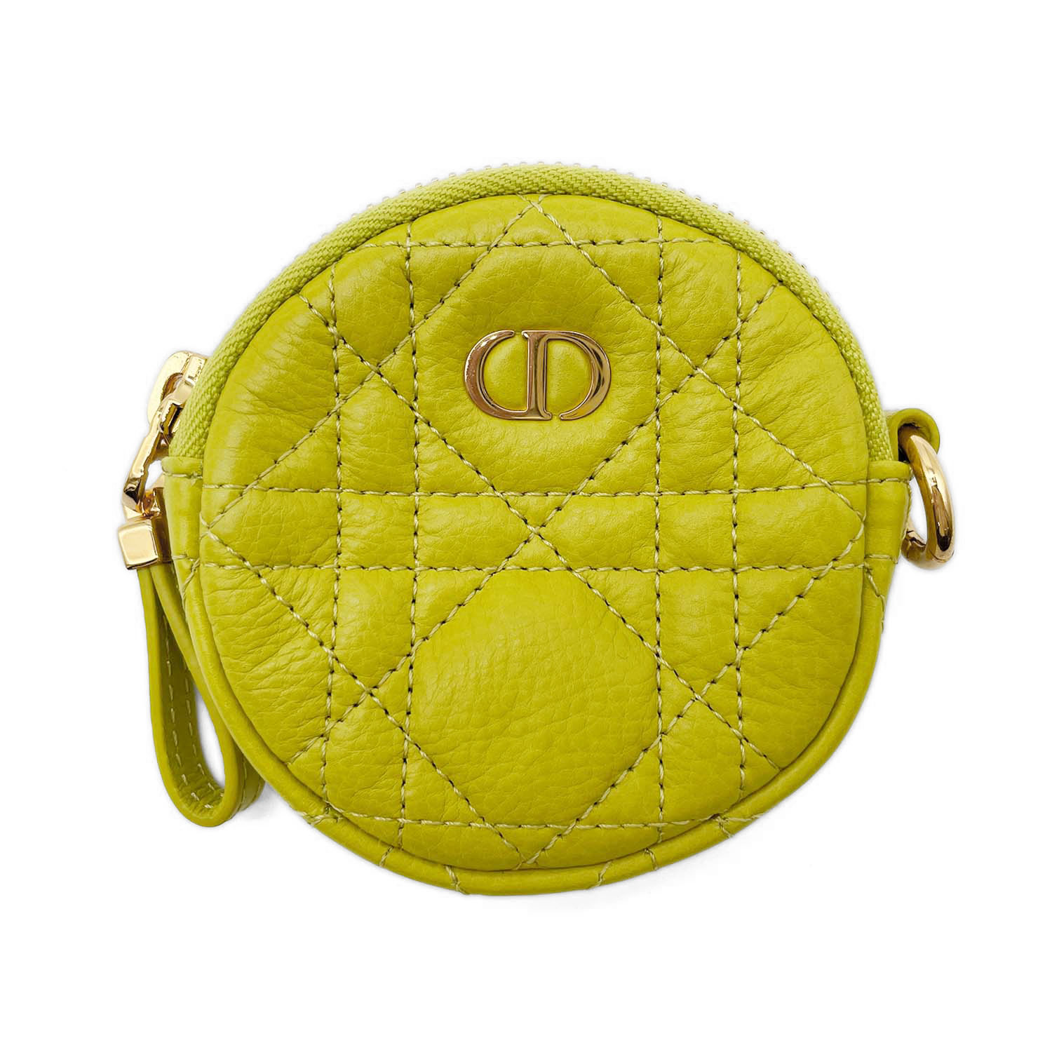 Rakuten - Dior ディオール ラウンド CDアイコン コインケース カラビナ付き カナージュ 小銭入れ ミニ ポーチ 【中古】