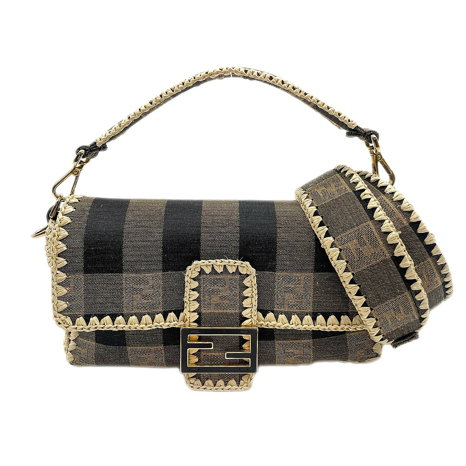 FENDI　ぺカン柄ハンドバッグ　ショルダー兼用　　中古品 楽天市場】fendi ペカン柄 2wayの通販