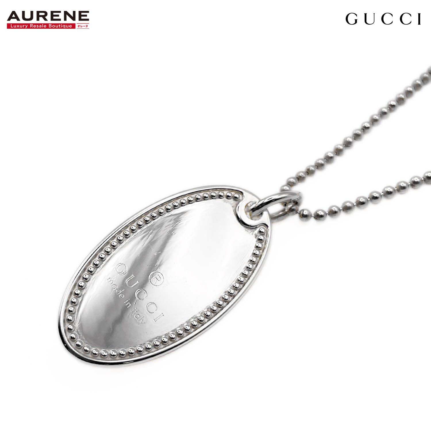 GUCCI ネックレス トップのみ オーバル プレート シルバー 925 楽天市場】オーバルプレート（ブランドグッチ）の通販