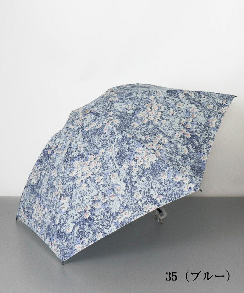 【 JILL STUART（ジル スチュアート）】アブストラクトフラワー柄 雨傘（クイックオープン折りたたみ）
