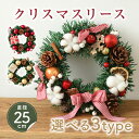 【送料無料】クリスマスリース 玄関 外 輸入リース Mサイズ 直径25cm クリスマス リース 玄関 クリスマスプレゼント お誕生日 開店祝い 新築祝い 玄関リ...