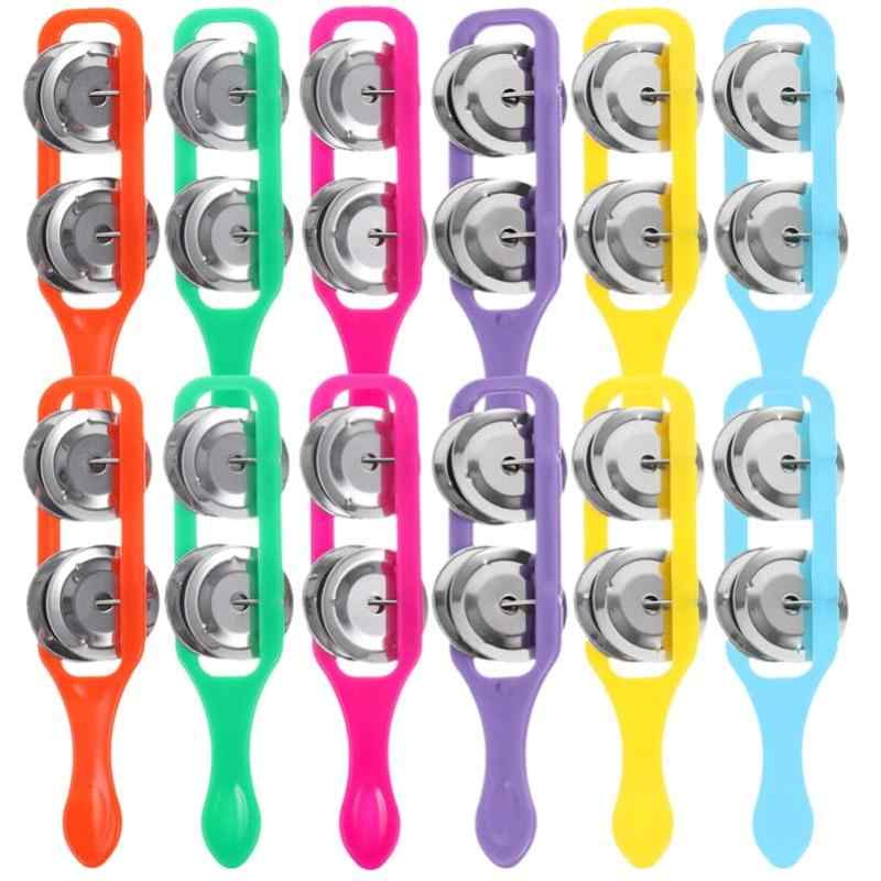 STOBOK スレイベル 楽器 12個 手振り ハンドベル 子供向け おもちゃ パーティー 演奏 卓上鈴 保育 音楽授業 イベント 応援グッズ プレゼントふるだけで楽しい雰囲気に：12個のスレイベルが6色でセットされており、子供の音楽教育や遊びに最適なハンドベル楽器です。ドラムベル - タンバリンは友人への良い贈り物として贈ることができ、いつも幸せな気分にさせてくれます。プラスチック製のハンドル部分は滑りにくく、子供の手でもしっかり握ることができます。軽量で長時間持っていても疲れにくいです。パーティー用ハンドベル - 実用的に使えるこのタンバリンは、パーティー、ktv、バー、大人が楽しむための楽器の小道具です。大人のための楽器 - 見た目も素晴らしく絶妙で、 、家の装飾、コレクションの装飾飾りとして使用できます。
