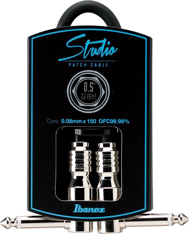 Ibanez アイバニーズ OFC芯線 ハイエンド・ギター/ベース用パッチケーブル 0.5ft(0.15m) L字-L字プラグ HF05P