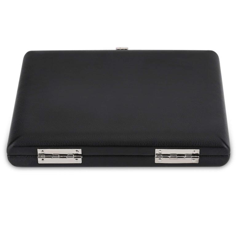 bizofft 木製のサックスリードケース、サックスリードケース、防水性があり、6個のリード用スロットで簡単に掃除できますサックスホーム用PUレザーカバー