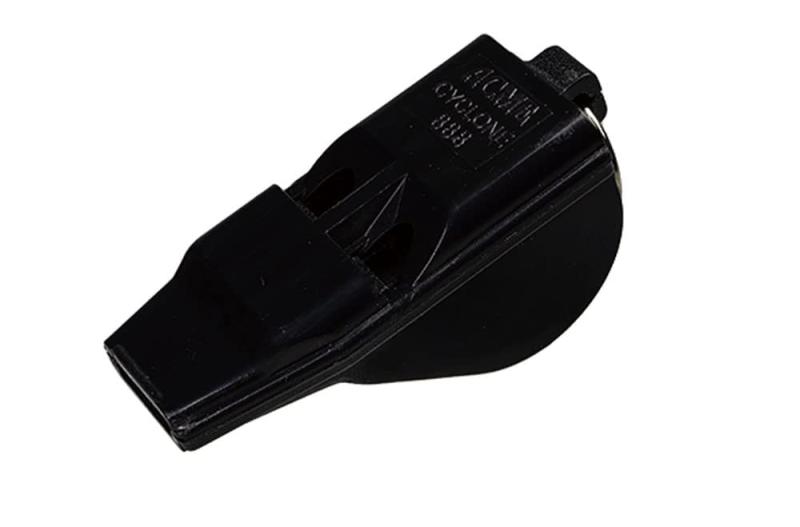 アクメ(ACME) Cyclone whistle 010ブラック ACM888クリアで鋭い大音響（119dB）、沢沿いなどノイジーな環境下でも音を響かせます。質量 : 9g素材 : プラスティック
