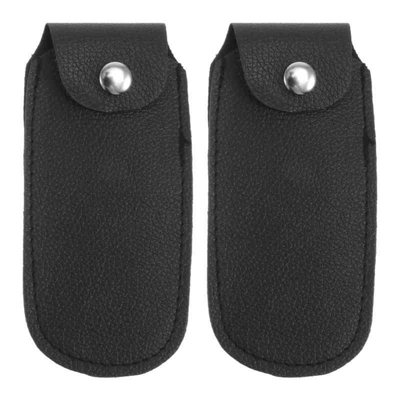 Toyvian ポータブルハーモニカケース 2ピース レザー製 ブラック 10穴対応 軽量 携帯用 ハーモニカ収納ポーチ 楽器保護アクセサリー