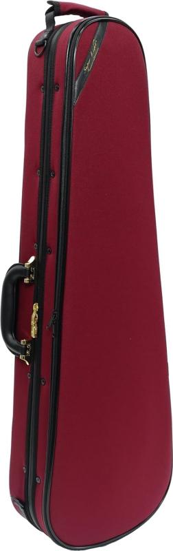 スーパーライト(Super Light) シェイプトバイオリンケース(三角型) バーガンディ重量:約1.5kg(ストラップ、ブランケット含まず/若干の個体差があります)付属品:ストラップ2本、ブランケットディープポケットシステムにより、大判スコアも収納可能弓2本収納可能、小物入れ付