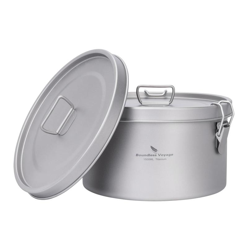 樂天商城 - Boundless Voyage チタン 多機能フードストレージコンテナー 保存容器 900ml/1500ml 密閉蓋・蒸気孔蓋付き 携帯用蒸し器 軽量 頑丈 サビない キャンプ 旅行 アウトドア ピクニック用 Ti2085C-Ti2086C