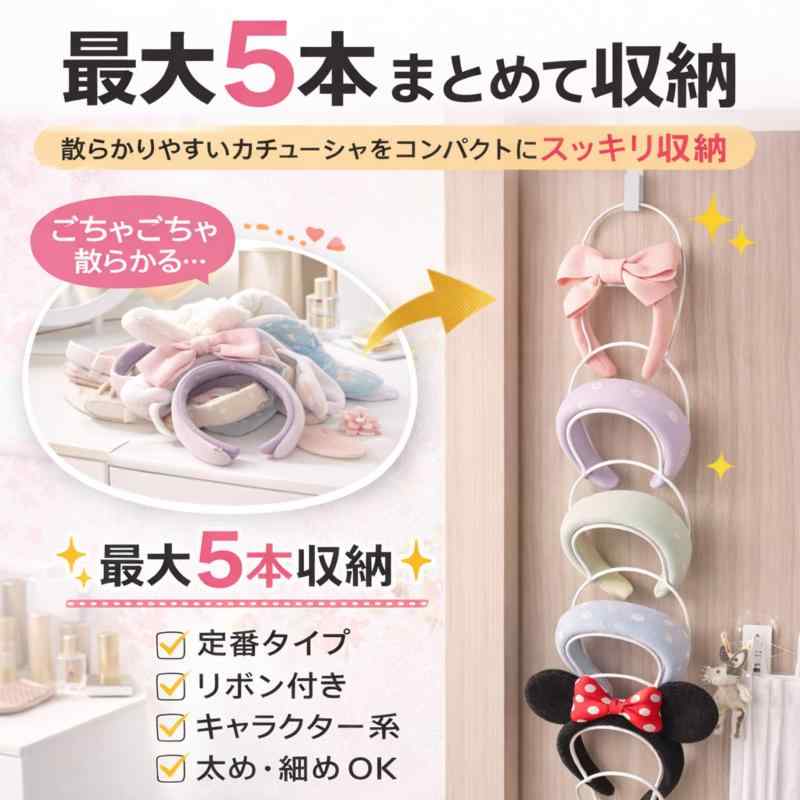 LULO. カチューシャ 収納 カチューシャホルダー ヘアアクセサリー ヘアバンド 壁掛け ジョイントハンガー ドアフック auroravision-10190090 オーロラビジョン サンプル画像2