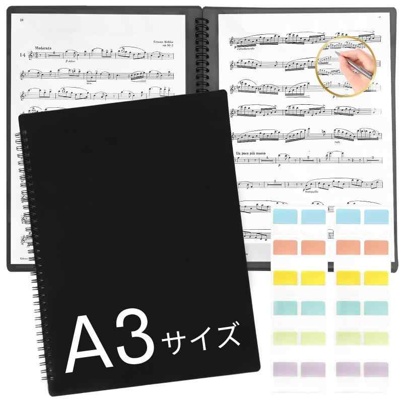 Solf 【ピティナ支部長監修】 楽譜ファイル 書き込める 台紙 譜面 オーケストラ 楽団 ピアノ バンド 吹奏楽 B4 A3【大きいB4サイズ】薄暗い舞台でも、見やすい
