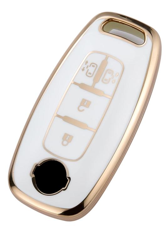 [Kinotaka] 日産専用 新型セレナ キーケース 適合日産 セレナ C28系 eパワー 新型ルークスB45A 両側スライドドア 2022年 最新 サクラB6系 TPU製 キーカバーアクセサリー パーツ (ホワイト)(2)