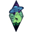 ビーム・ミー・アップ X-ファイル UFO エイリアン刺繍のバッジのアイロン付けまたは縫い付けるワッペン