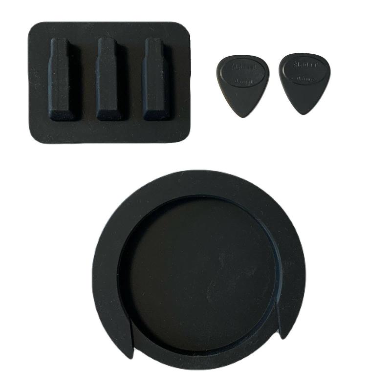 Roost ギター ミュート サウンドホールカバー ミュートパッド サイレンサー 消音 ピック2個付きサウンドホールカバー、ミュートパッドと練習用ピック2個サウンドホールカバー、ミュートパッド：シリコンゴムピック：プラスチック