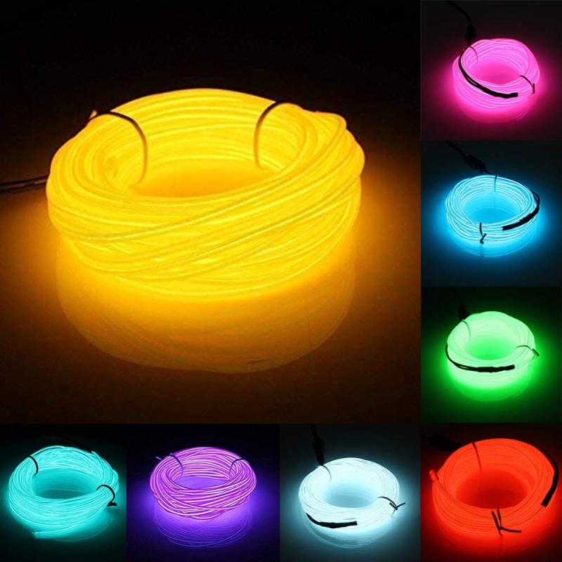 Senhui 有機EL線 3m长 ネオンサイン 3種類の点滅パターン 電池式 車内イルミネーションELライン付きパーティーステージ出演 衣装LEDイルミネーション自転車ランプ 直径2.3mm