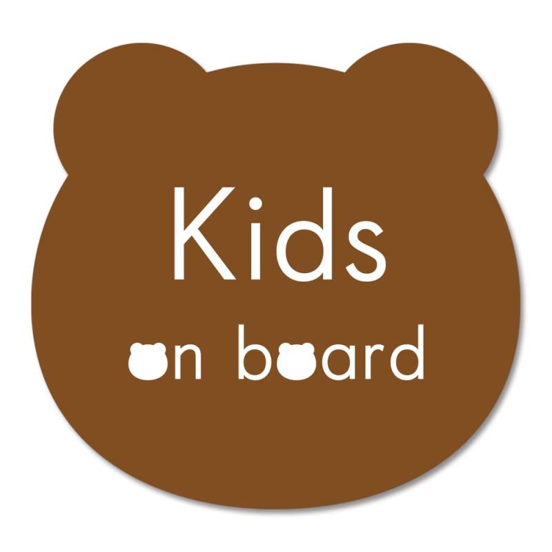 SignStore くまのKids on boardステッカー 12cm×12.5cm マルチカラー ビニール 日本製 sticker_car_natural_11_Kids