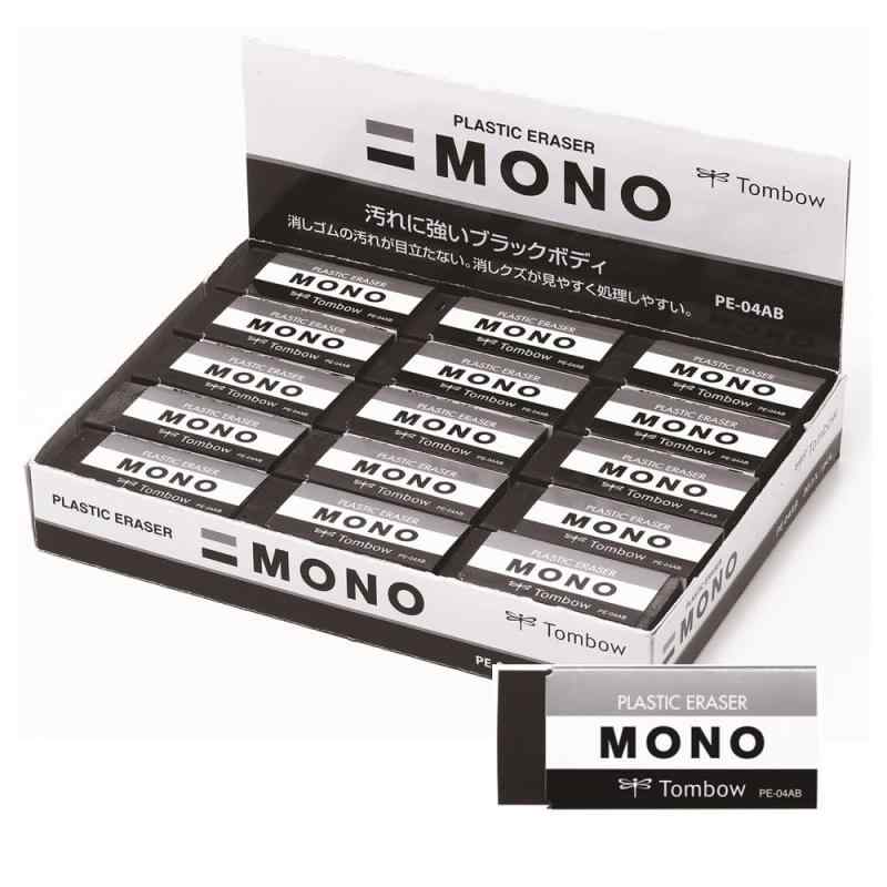 トンボ鉛筆 MONO 消しゴム ブラック PE04 小学生から（低学年にもピッタリのスタンダードサイズ） 30個 PE-04AB-30P【MONOブラック】MONO消しゴムと同じ高性能／汚れが目立たない／消しクズが見つけやすい【MONO消しゴム】1969年誕生の高品質で信頼のブランドの消しゴム【特長】モノ消しゴムと同じ高性能／ブラックボディで汚れが目立たない／ブラックの消しクズがみつけやすい【単品サイズ】幅23×厚さ11×全長55mm／重量19g【入数】30個入り