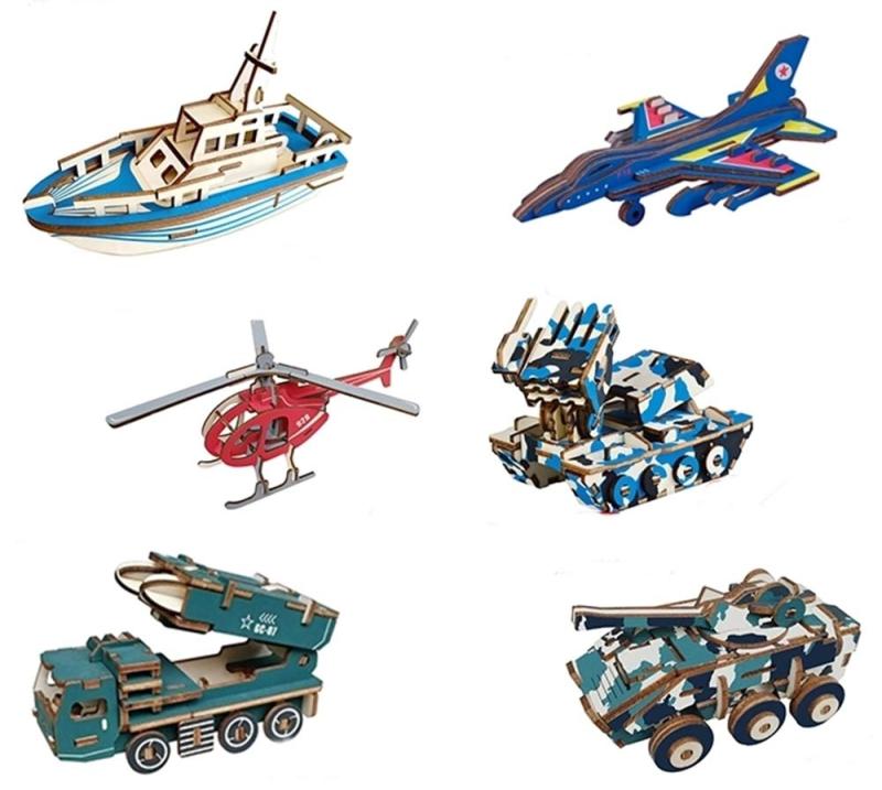 【seriction】 立体 恐竜 動物 木製 パズル 3D 立体パズル セット カラー 無色 工作 キット DIY 子供 ..