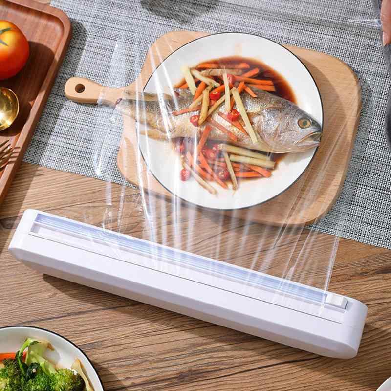 樂天商城 - ラップカッター スライド 食品用ラップ ラップ ケース ラップカッターケース 食品ラップディスペンサー 再利用可能 キッチン スライドカッター 双方向切断 アルミホイル キッチンペーパー