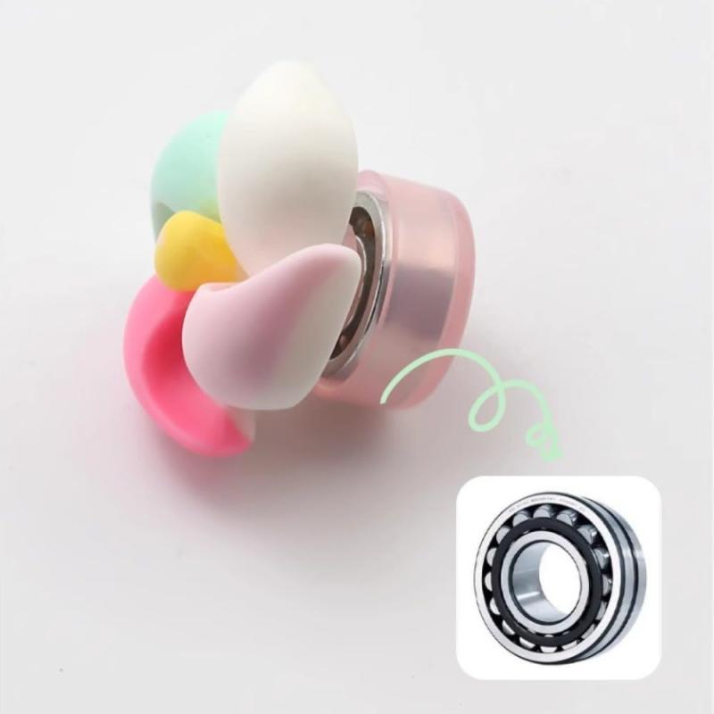 EZBUYGO 6個セット 車 飾り 置物 風車オーナメント キャンディカラー 回転式 小型センターコンソールデコレーション 2.5cm 車内インテリア デカール 両面テープ付き