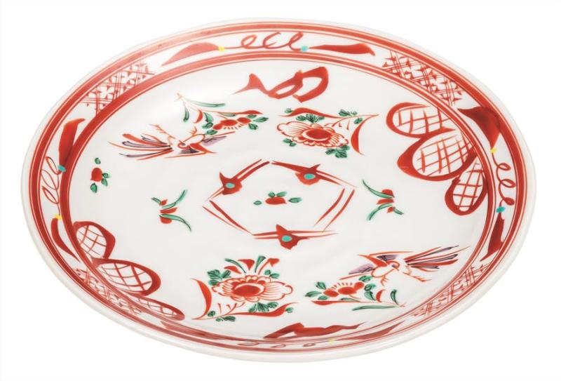九谷焼いわたや 9号盛皿・赤絵 K9-350