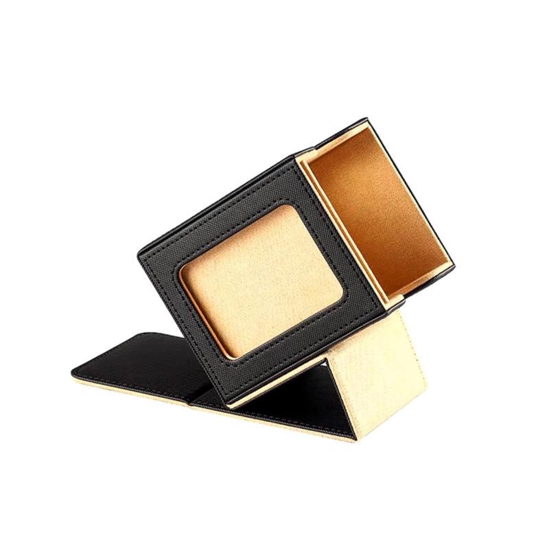 CRAFT CROWN 推し窓デッキケース/PUレザーデッキボックス/窓付き / 目安80-100枚収納可能