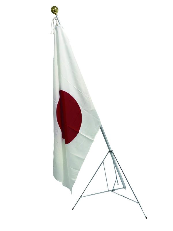 日本国旗セット 100cm×150cm アクリル 旗竿（アルミポール3m）国旗玉 トランク 旗台（三脚）日本製