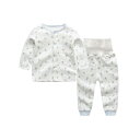 ベビー服 パジャマ腹巻メッシュ柄上下セット前開き春秋長袖女の子男の子子供服総柄プレゼント贈り物パンダ柄100cm