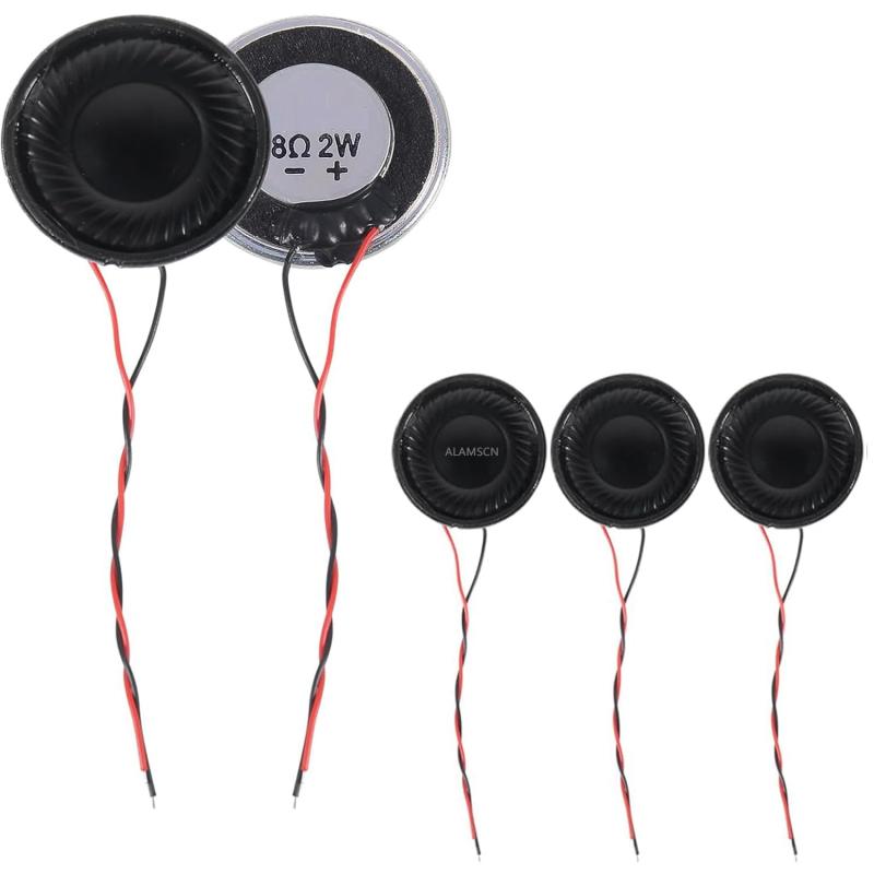 5個のマイクロ1W 8オーム磁気スピーカー、円形スピーカー、直径28mm(1W 8Ohm)