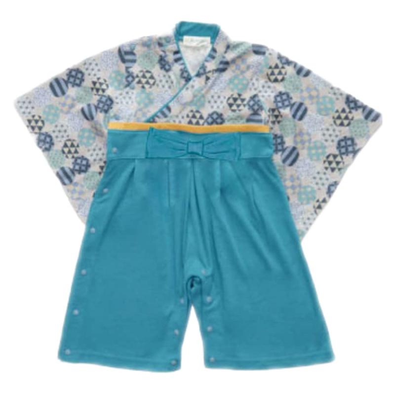 [Aenak] 丸和柄全開男児はかまロンパース