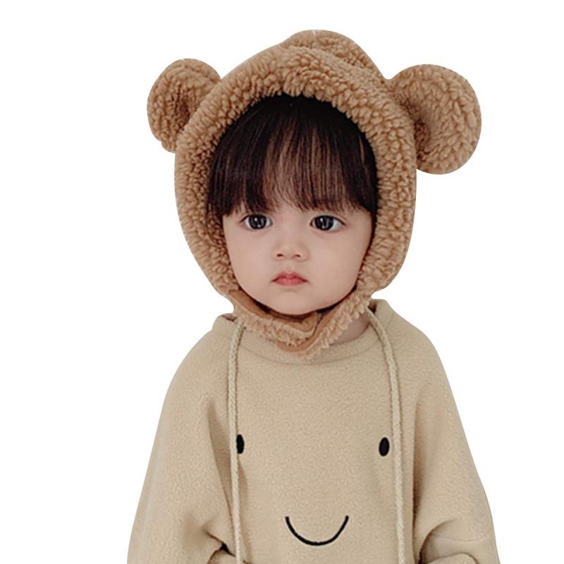 [Famuka] 冬用 耳付き くま耳 うさぎ ニットキャップ 赤ちゃん キッズ フリース ボア 暖かい あったか 新生児 かわいい 可愛い 女の子 男の子