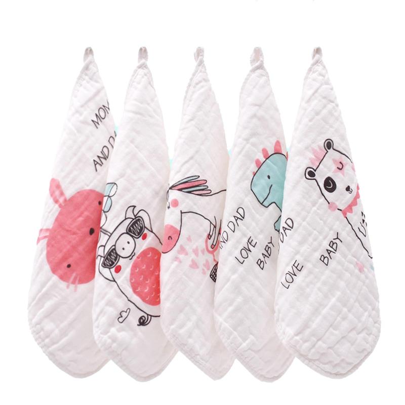 ベビータオル 赤ちゃん ガーゼハンカチ 6層 ベビーガーゼ 綿100% 柔らかく 吸水 速乾 ループ付 30x30cm 5枚セット 新生児 女の子 男の子 保育園 出産祝い