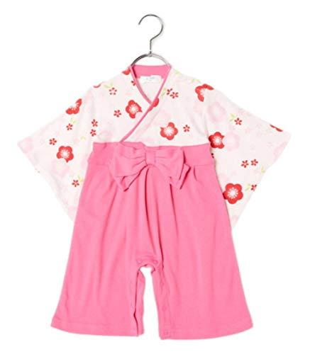 [Aenak] 梅柄 女児 袴ロンパース [795002] お食い初め 和装 子供服 はかま